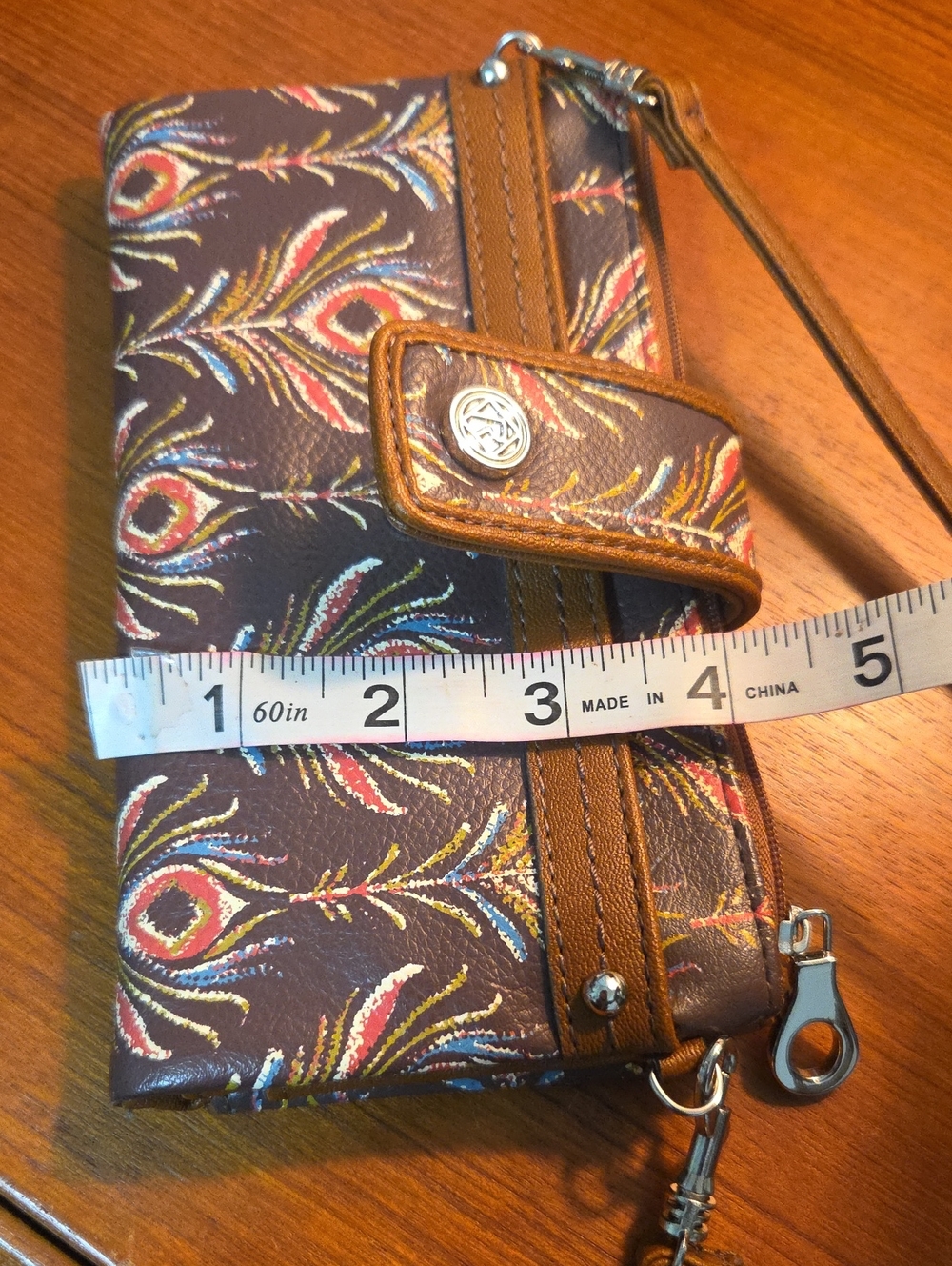 Relic Brown Peacock-Feather Crossbody Bag with Matching Wallet - Picture 16 of 16